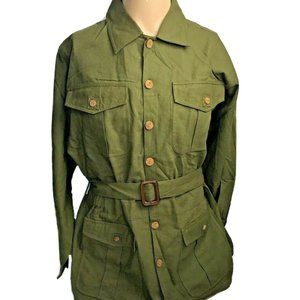 Vintage Orvis Women's Green Linen Jacket Shirt